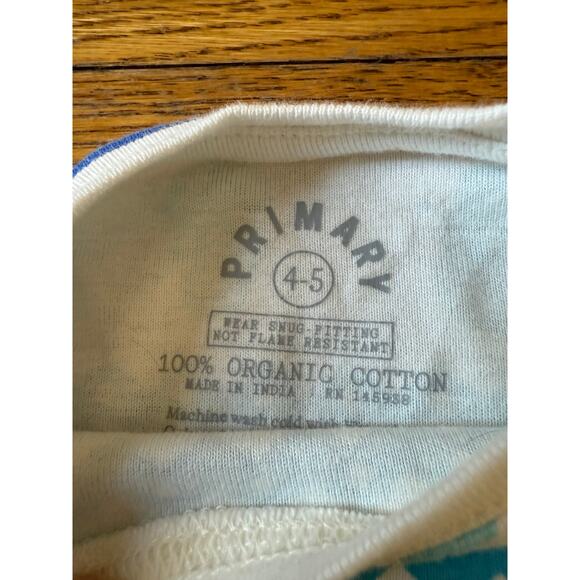 Primary Blue Snowflake Long John Pajamas Size 4-5 - Picture 3 of 5